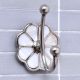 Double End Mother of Pearl Silver Brass Wall Hook